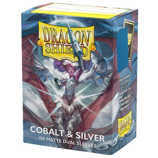 Dragon Shield: Matte Dual: Cobalt and Silver Sleeves