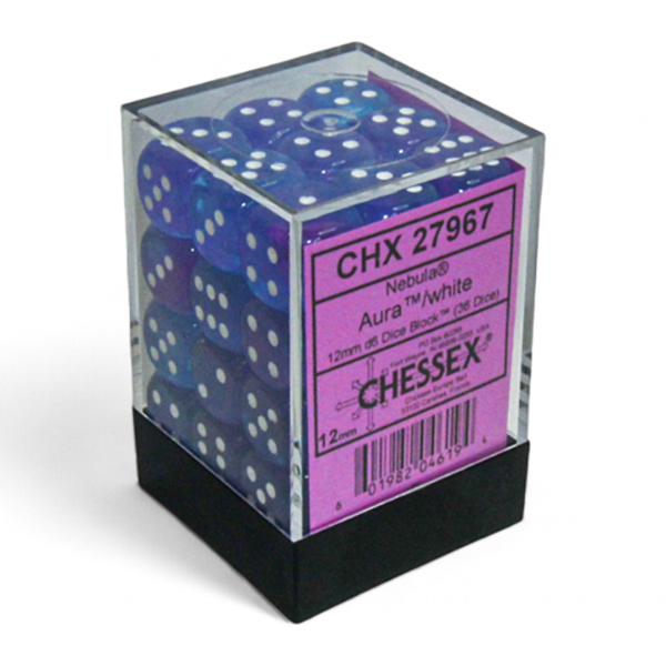 Chessex Dice D6: 12mm Nebula Aura set of 36