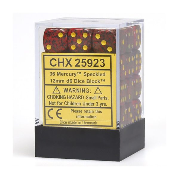 Chessex Dice D6: 12mm Speckled Mercury set of 36