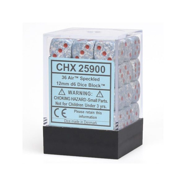 Chessex Dice D6: 12mm Speckled Air set of 36