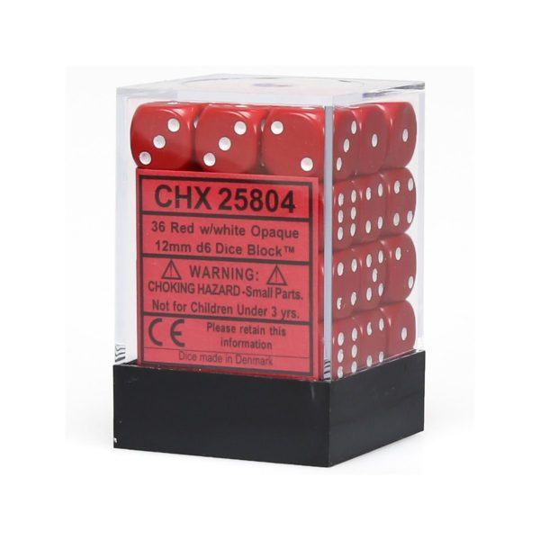 Chessex Dice D6: 12mm Opaque Red set of 36
