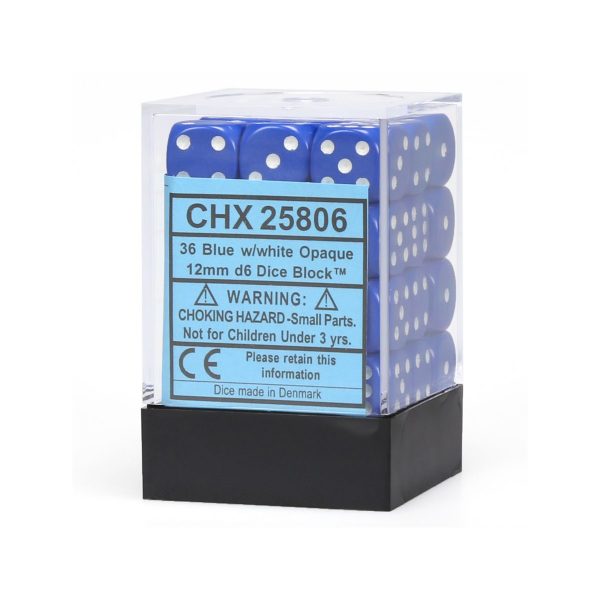 Chessex Dice D6: 12mm Opaque Blue set of 36