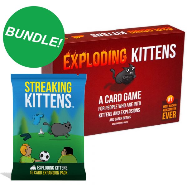 BUNDLE: Exploding Kittens with Streaking Kittens Expansion