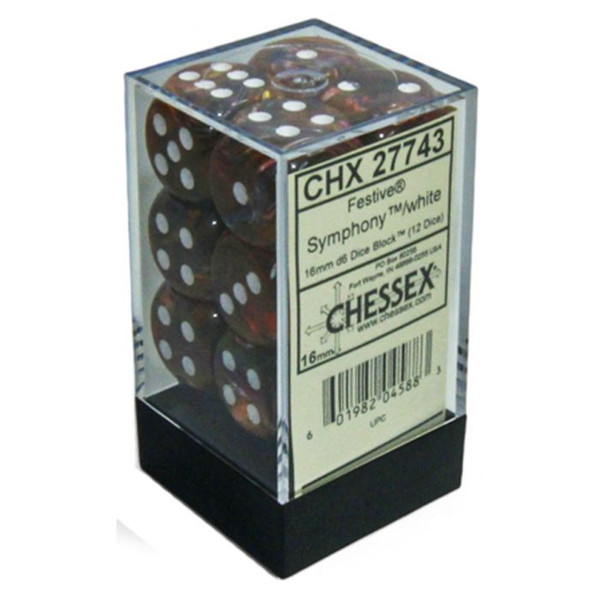 Chessex Dice D6: 16mm Festive Symphony set of 12