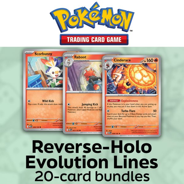 Pokémon Reverse Holo Evolution Lines 20-Card Bundles