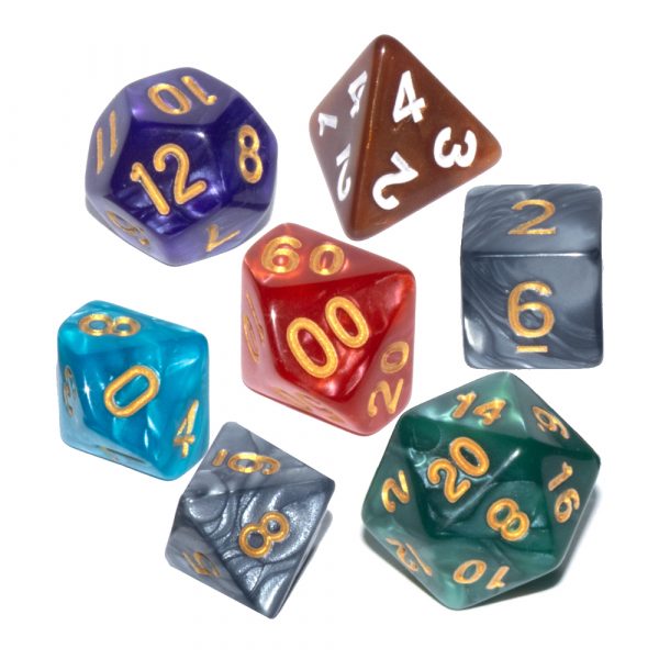 7-Dice Marbled Gaming Dice Set