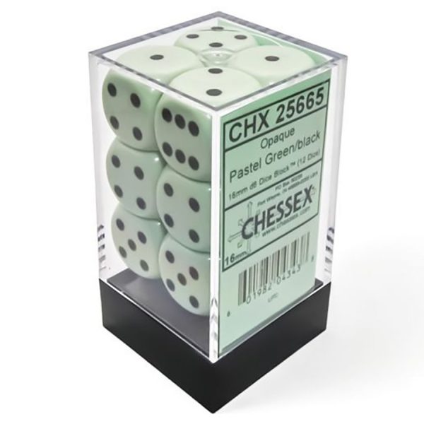 Chessex Dice D6 16mm Pastel Green set of 12
