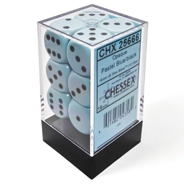 Chessex Dice D6 16mm Pastel Blue set of 12