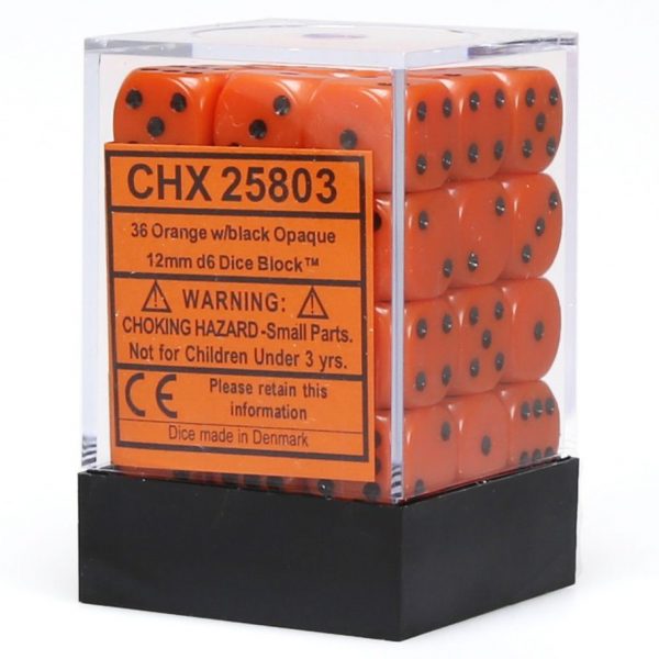 Chessex Dice D6: 12mm Opaque Orange set of 36