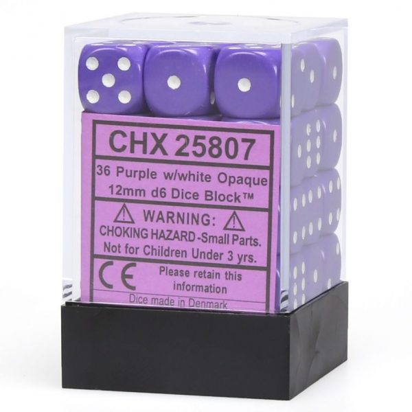 Chessex Dice D6: 12mm Opaque Purple set of 36