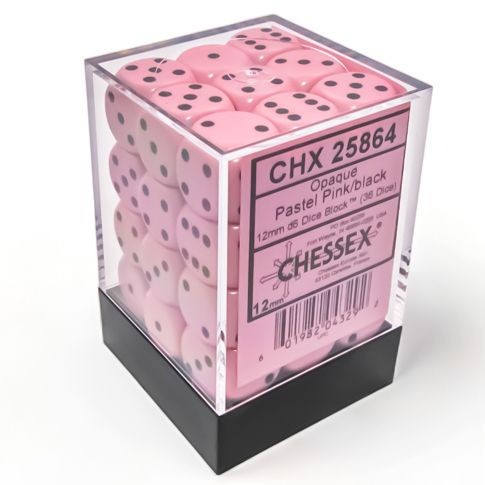 Chessex Dice D6: 12mm Pastel Pink set of 36